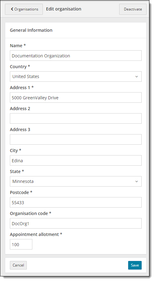 Edit general information.